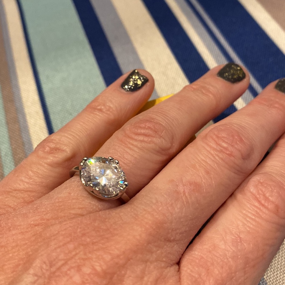 Diamonique East/West Solitaire